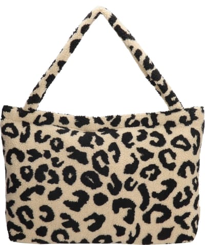 Beagles Navarra Shopper Schoudertas Mommy Tas Verzorgingstas Teddy Soft Trendy Tas - Tote Bag - Dames Tas - Luipaard Beige