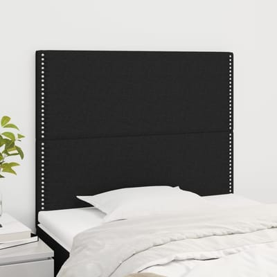 vidaXL - Hoofdbord - zwart - 100x5x118/128 - cm - stof
