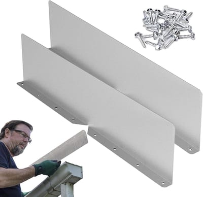 Dakgoot Beschermers - Regenwater Omleider - Voorkom Overstroming - Roestvrij Aluminium - 40x9 cm - Aluminiumkleur