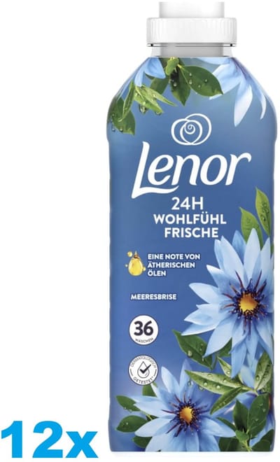 Lenor Zeebries Wasverzachter – 12x36 Wasbeurten – Frisse Geur – 12 Stuks