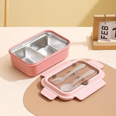 800ml 304 Roestvrij Staal Geïsoleerde Lunchbox Lekdicht Gescheiden Bento Box Duurzame Bento Container voor Studenten Kantoormedewerker 2&800ml white