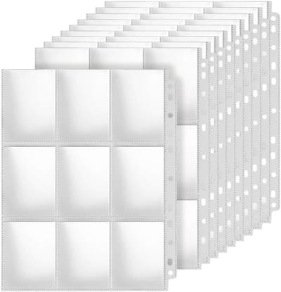 2700 Vakken voor Verzamelkaarten - Dubbelzijdige Kaartfolie, Leeg Verzamelalbum met 150 Pagina's voor Ringbanden en Kaartenhoezen