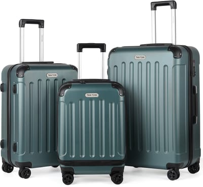 TAN.TOMI Kofferset - 3 Delig - 95L Handbagage + 65L +41L - Reiskoffer met 4 wielen - Ruimbagage - Cijferslot - Reiskoffer - Trolley Koffer met Wielen - Lichtgroen