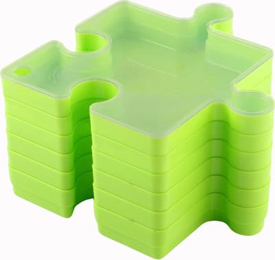 Puzzel Sorteerbakjes – Inclusief Deksel - 6-delig – tot 1500 stukjes – Groen – Puzzel Accessoires – Stapelbaar – Puzzel Bakjes – Puzzel