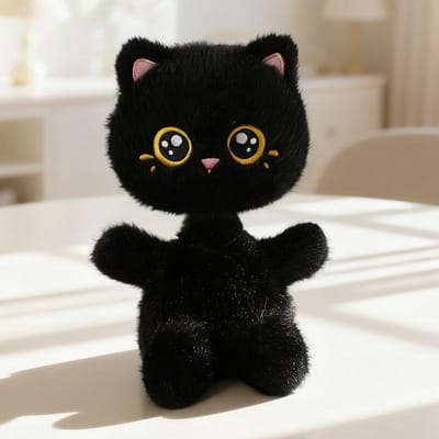 1 Stuk 20cm Kawaii Schuddende Hoofd Katten Pluche Speelgoed Schattige Zittende Zwarte Kat Siamees Kat Pluche Pop Kamer Auto Decoraties Cadeau