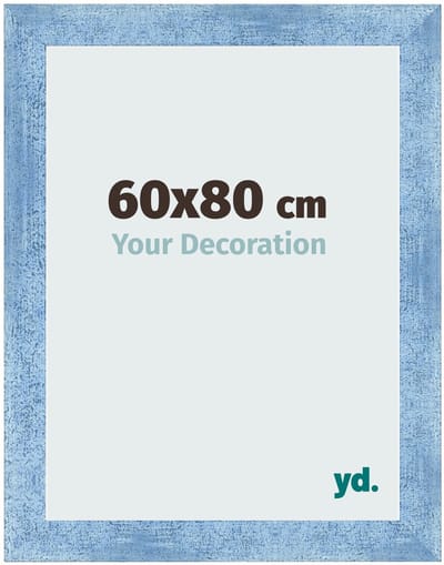 Your Decoration - Fotolijst 60x80 cm - MDF - Helder Blauw Geveegd - Pisa