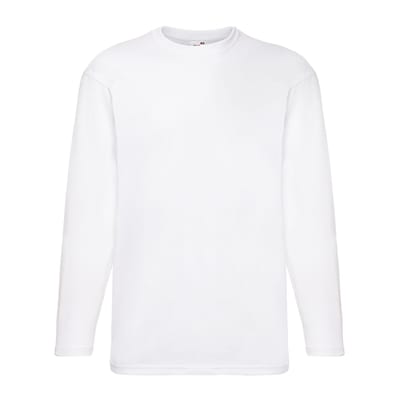 Fruit of the Loom Heren Valueweight T-shirt met lange mouwen (Wit)