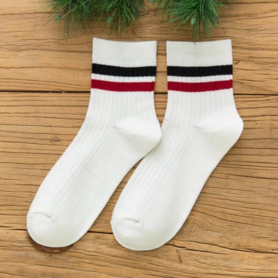 Doiaeskv Chaussettes Homme en Coton Chaussettes Respirantes Décontractées Haute Qualité Homme Chaussettes Longues Unies Chaussettes Rayées Pour Couple Eu 39-44 EUR 39-44 beige