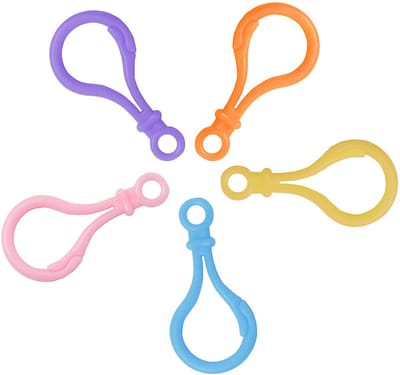 Colorations Super Loom sleutelhangerclips - kleurrijke kunststof haakjes.