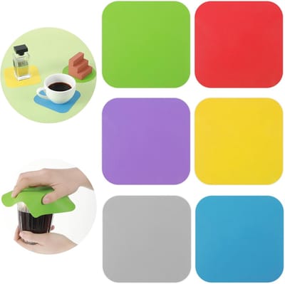 Blikopener - Rubberen - Coasters - Dopopener - Multifunctioneel Potopener - Keukenonderzetters - Allesopener - Opener - Hulpmiddelen Voor Ouderen - Keuken Hulp - Artritis Zwakke Handen - 6 stuks