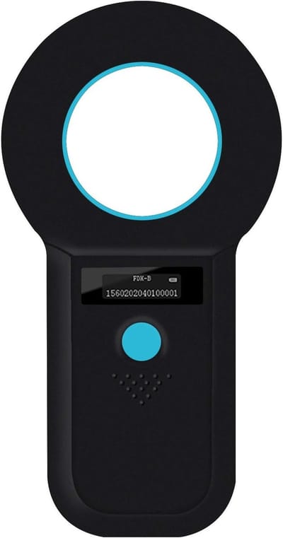 Microchipscanner voor huisdieren, 134,2 kHz/125 kHz ISO11784 (85) /FDX-B/EMID RFID met 128 sets microchiplezer voor gegevensopslag voor dier/huisdier/hond/kat/varken (zwart)