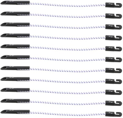 VT Goods - Elastische Bungee Ties - Verstelbare Tie Down Bandjes - Blauw - 30 Pcs - Geschikt voor Steiger Vellen en Dekzeilen - 30Cm