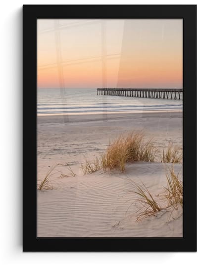 Poster in lijst - Fotolijst 20x30 cm - Posters - Pier - Zonsondergang - Strand - Posterlijst zwart - Decoratie - Wanddecoratie woonkamer - Muurdecoratie slaapkamer