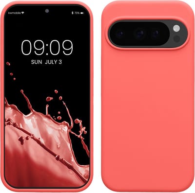 kwmobile telefoonhoesje geschikt voor Google Pixel 10 / Pixel 10 Pro - Hoesje met siliconen coating - Smartphone case in neon koraal