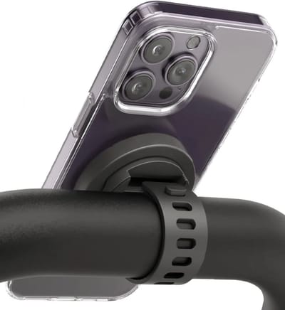 SBG Magnetische Telefoon Houder Stuur | Compatibel met MagSafe | Geschikt voor o.a. Fiets, Sportschool, Hardloopband, Hometrainers, Winkelwagen, Wandelwagen, Kinderwagen | Fietshouder | Zwart