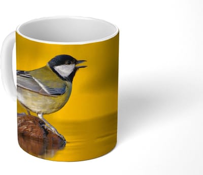 Mok - Koffiemok - Koolmees - Vogel - Water - Mokken - 350 ML - Beker - Koffiemokken - Theemok