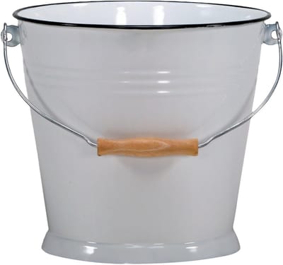 Witte Geëmailleerde Emmer 28 x 28 x 22,5 cm - Duurzaam en Veelzijdig