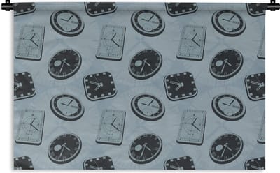 Wandkleed - Wanddoek - Klok - Patronen - Vintage - 180x120 cm - Wandtapijt