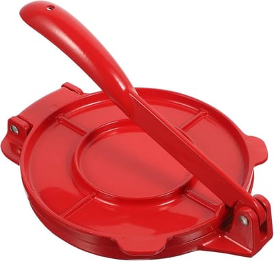 Tortilla Pers Machine - Taco Pizza Maker - Plat Brood Vormen - Roestvrij Staal - 555 Gram - Rood