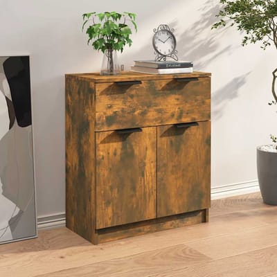 vidaXL - Dressoir - 60x30x70 - cm - bewerkt - hout - gerookt - eikenkleurig