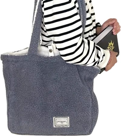 Bovista Teddy Tas - Fluffy - Rugzak - Backpack - Schooltas - Dames - Heren - Meisje - Jongens - Grijs