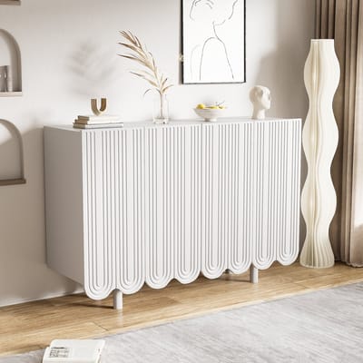 Sideboard - 4 deuren met droppelvormig houtsnijwerk - soft-close scharnieren - ruime interne planken