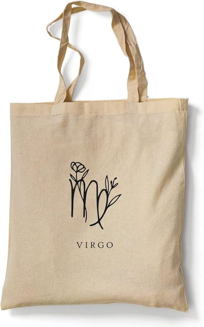 Jute tas - Stoffen zak - Boodschappen doen - Vintage sterrenbeeld print - 10 liter - Natuurlijk
