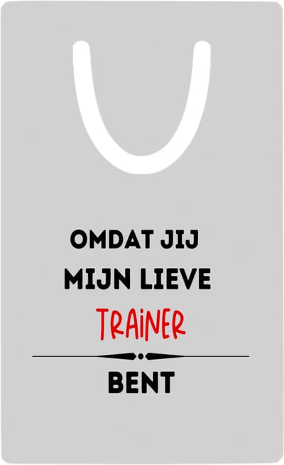 Hacebo® - omdat jij mijn lieve trainer bent metalen boekenlegger - Trainer - de liefste trainer - sport - verjaardag - cadeautje voor trainer - kado - geschenk Bladwijzer boekenleggers - 7.6 cm x 5cm