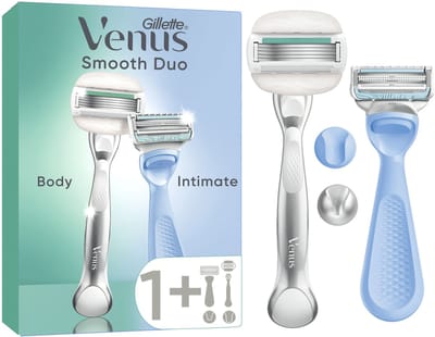 Gillette Venus Duo - Intimate voor intieme zone scheersysteem + Pro Comfortglide Sensitive scheersysteem