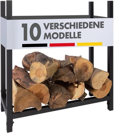 Houthok - Haardhout opslag - Haardhout bewaren - Stabiele constructie - 60x25x61cm - Lesbos