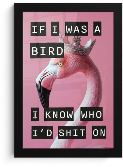 Poster in lijst - Fotolijst 20x30 cm - Posters - Flamingo - Roze - Vogel - Decoratie - Posterlijst zwart - Decoratie - Wanddecoratie woonkamer - Muurdecoratie slaapkamer