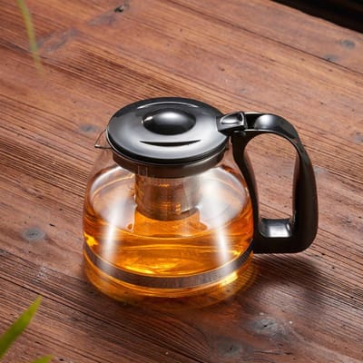700/2600ML Glazen Fruit Theepot Met Handvat Keukengerei Filterkan Huishoudelijke Keuken Koffiepot Keuken Bar Benodigdheden black
