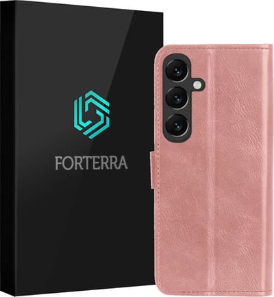 Hoesje Geschikt voor Samsung Galaxy S25 - Luxe Bookcase - Walletcase Hoes - Portemonnee - Cover - Rosé goud