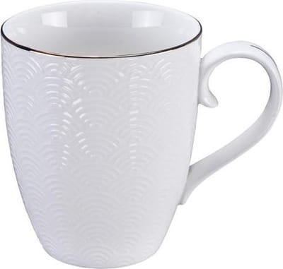 Tokyo Design Studio - Nippon White Goude Rand - Mok - Thee Kop - 8.5x10.2cm 380ml Golven Wit Goud (3 ex)