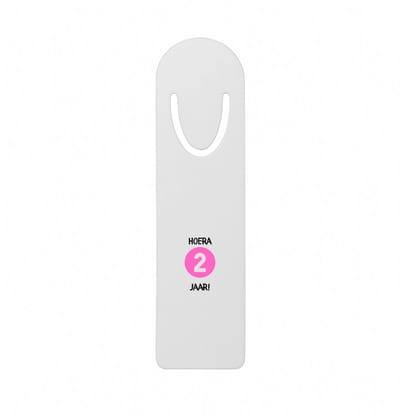 Hacebo® - Hoera 2 jaar metalen boekenlegger - Verjaardag - Jarigen - Verjaardagscadeau - peuter - Happy birthday Bladwijzer boekenleggers - 12.7 cm x 3.2cm