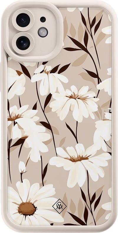 Casimoda® hoesje - Geschikt voor iPhone 11 - In Bloom - Effen telefoonhoesje met lensbescherming - Siliconen/TPU - Backcover - Bruin/beige