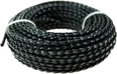Maaidraad Twist - Trimmerdraad Grastrimmer - Scherpe Randen Snijden - Vierkante Doorsnede - 24 mm x 15 m - Zwart