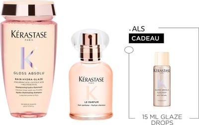 Kérastase Gloss Absolu Anti-frizz Duo + Cadeau - Shampoo 250ml & Hair Mist Haarparfum 30ml + Glaze Drops Haarolie 15ml Cadeau - Voor Lang Haar Gevoelig Voor Pluis