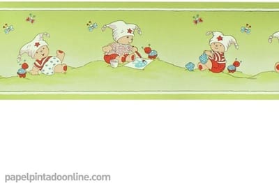 Behangrand - Four Friends - Kinderbehang - Behangpapier - Behang Babykamer - Bedtijd - 0.13 x 5M.