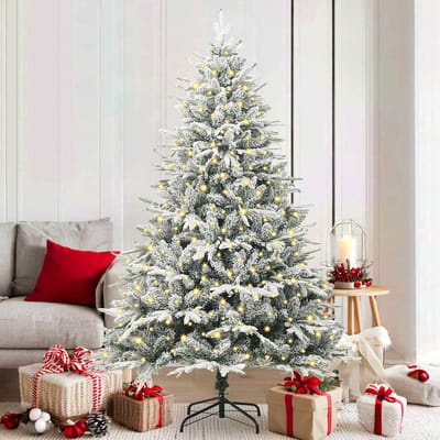 vidaXL - Kunstmatige - Voorverlichte - Kerstboom - Groen - 180 - cm - PVC - en - PE
