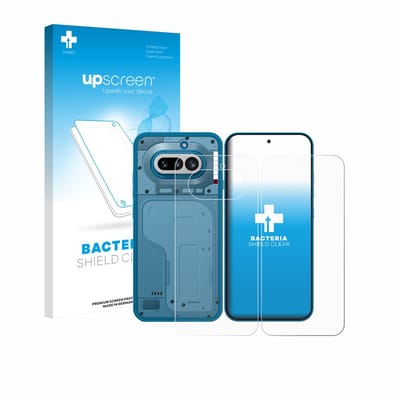 upscreen - Screenprotector voor Nothing Phone (4a) (Voor+Achter) - Folie Beschermfolie transparant antibacterieel