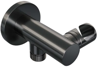 Brauer Wandhouder - met Geïntegreerde Wateruitlaat - Gunmetal Geborsteld Pvd
