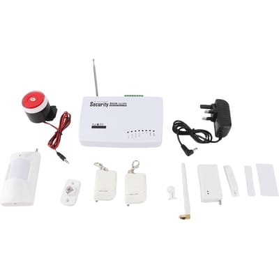 Système d'alarme de sécurité domestique sans fil GSM Alarme de sécurité intelligente SOS Alarme anti-intrusion Incendie et Gaz white