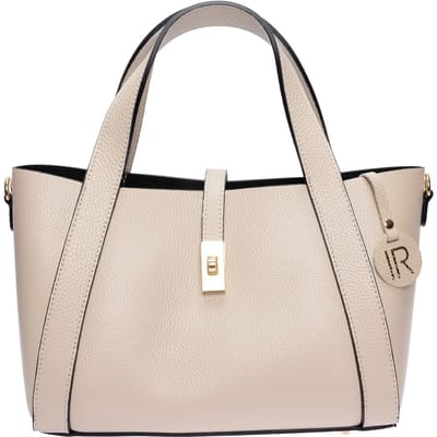 Isabella Rhea Beige Rundleer Tas