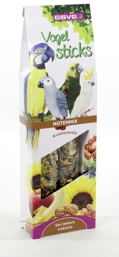 ESVE Vogelsticks voor papegaaien 2 stuks | 3 varianten Noten-Mix