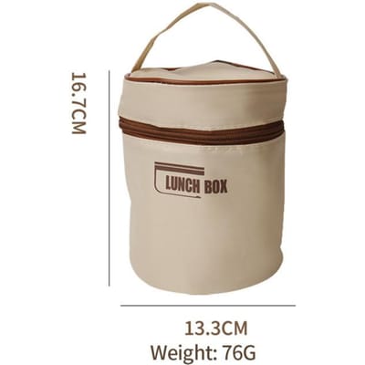 Lunchbox Set, Draagbare Warmhoud Lunchcontainer Met Geïsoleerde Tas, 18/8 Roestvrij Staal Thermische Voedselcontainer beige