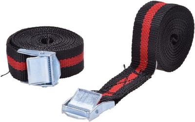 Lasten Sjorriem - Spanbanden - Veilig Transport - Scheurbestendig Polyester - 2.5 Meter - Zwart Rood
