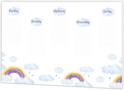 Regenboog schrijfonderlegger, blanco