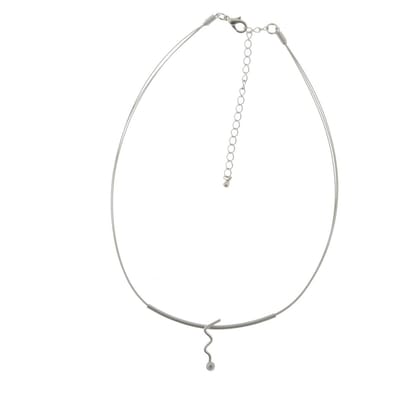 Behave - Ketting - Dames - Zilver kleur - Minimalistisch - Abstract Design - 40 cm