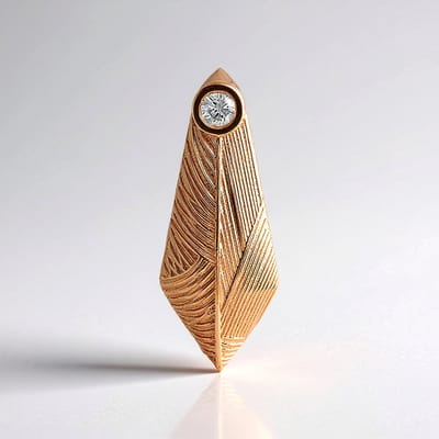 Cavill - Zilveren Hanger - 925 Sterling Zilver Rosé Verguld - Cambodjaanse Zirkoon 0,697 ct Rond Slijpsel - Moderne Geometrische Elegante Sieraden